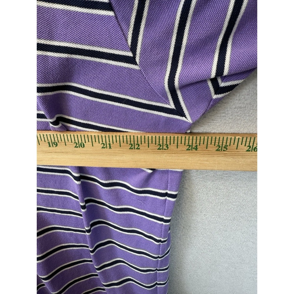 Polo Ralph Lauren Men's Sz 2XL Purple Stripe Pima Cotton Golf Rugby Polo Shirt - Picture 6 of 8
